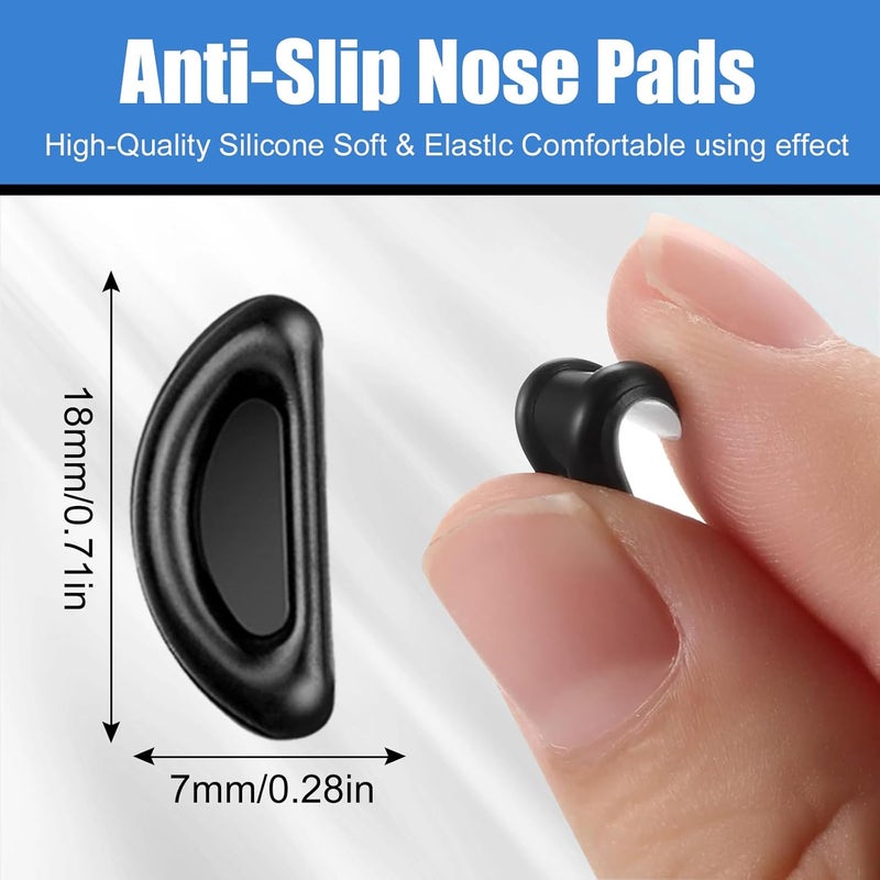 topstart Store 20 Pairs Eyeglass Nose Pads for Glasses - 1.0mm Ultra Thin Silicone Anti-Slip Stick On Nose pad Replacement Adhesive Nosepads for Plastic Frames Reading Glass Sunglasses - Image 2